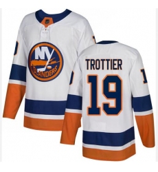 Men Adidas New York Islanders #19 Bryan Trottier Stitched White Jersey