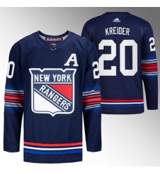 Men New York Rangers 20 Chris Kreider Navy Stitched Jersey