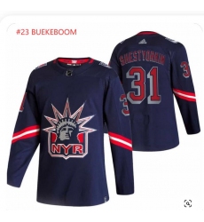 Men New York Rangers #23 Jeff Beukeboom Navy 2020 2021 Reverse Edition Stitched Jersey