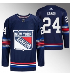 Men New York Rangers 24 Kaapo Kakko Navy Stitched Jersey
