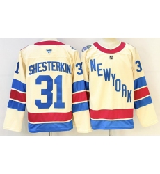 Men New York Rangers 31 Igor Shesterkin Beige 2025 26 Winter Classic Stitched Hockey
