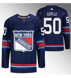 Men New York Rangers 50 Will Cuylle Navy Stitched Jersey