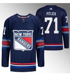 Men New York Rangers 71 Tyler Pitlick Navy Stitched Jersey