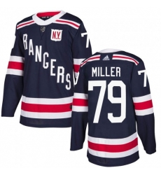 Men New York Rangers KAndre Miller  Adidas Authentic Navy Stitched NHL Jersey