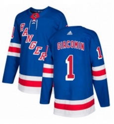 Mens Adidas New York Rangers 1 Eddie Giacomin Premier Royal Blue Home NHL Jersey 
