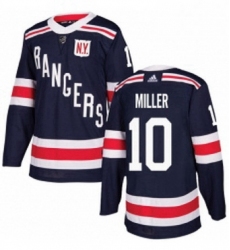 Mens Adidas New York Rangers 10 JT Miller Authentic Navy Blue 2018 Winter Classic NHL Jersey 