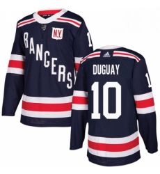 Mens Adidas New York Rangers 10 Ron Duguay Authentic Navy Blue 2018 Winter Classic NHL Jersey 