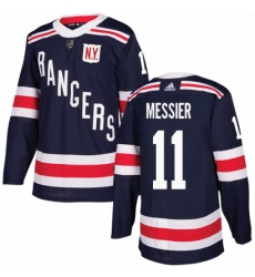 Mens Adidas New York Rangers 11 Mark Messier Authentic Navy Blue 2018 Winter Classic NHL Jersey 
