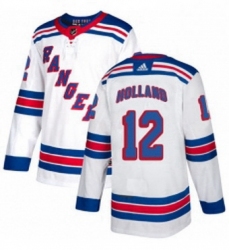 Mens Adidas New York Rangers 12 Peter Holland Authentic White Away NHL Jersey 