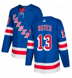 Mens Adidas New York Rangers 13 Kevin Hayes Authentic Royal Blue Home NHL Jersey 