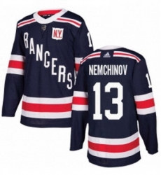 Mens Adidas New York Rangers 13 Sergei Nemchinov Authentic Navy Blue 2018 Winter Classic NHL Jersey 