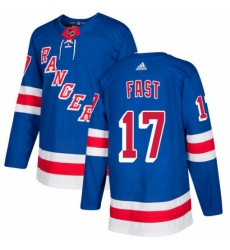 Mens Adidas New York Rangers 17 Jesper Fast Premier Royal Blue Home NHL Jersey 