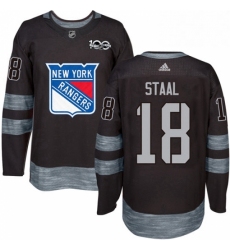 Mens Adidas New York Rangers 18 Marc Staal Authentic Black 1917 2017 100th Anniversary NHL Jersey 