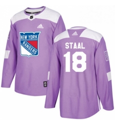 Mens Adidas New York Rangers 18 Marc Staal Authentic Purple Fights Cancer Practice NHL Jersey 