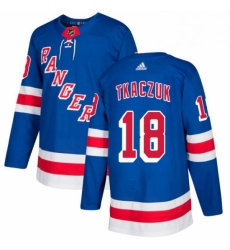 Mens Adidas New York Rangers 18 Walt Tkaczuk Premier Royal Blue Home NHL Jersey 