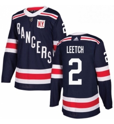 Mens Adidas New York Rangers 2 Brian Leetch Authentic Navy Blue 2018 Winter Classic NHL Jersey 
