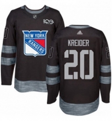 Mens Adidas New York Rangers 20 Chris Kreider Authentic Black 1917 2017 100th Anniversary NHL Jersey 