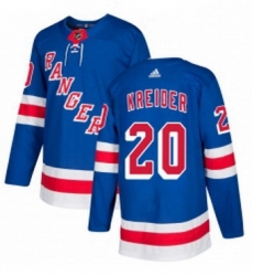 Mens Adidas New York Rangers 20 Chris Kreider Premier Royal Blue Home NHL Jersey 