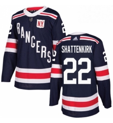 Mens Adidas New York Rangers 22 Kevin Shattenkirk Authentic Navy Blue 2018 Winter Classic NHL Jersey 