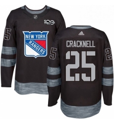 Mens Adidas New York Rangers 25 Adam Cracknell Authentic Black 1917 2017 100th Anniversary NHL Jersey 