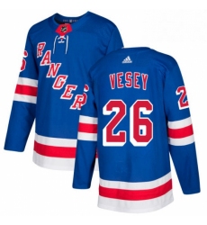 Mens Adidas New York Rangers 26 Jimmy Vesey Authentic Royal Blue Home NHL Jersey 