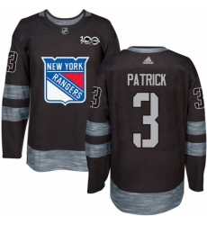 Mens Adidas New York Rangers 3 James Patrick Authentic Black 1917 2017 100th Anniversary NHL Jersey 