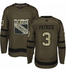 Mens Adidas New York Rangers 3 James Patrick Authentic Green Salute to Service NHL Jersey 