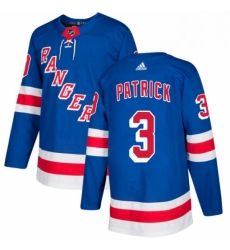 Mens Adidas New York Rangers 3 James Patrick Authentic Royal Blue Home NHL Jersey 