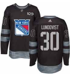 Mens Adidas New York Rangers 30 Henrik Lundqvist Authentic Black 1917 2017 100th Anniversary NHL Jersey 