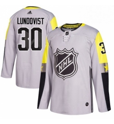 Mens Adidas New York Rangers 30 Henrik Lundqvist Authentic Gray 2018 All Star Metro Division NHL Jersey 
