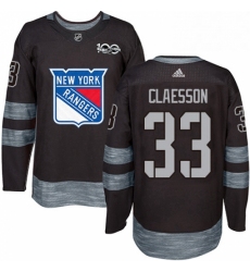 Mens Adidas New York Rangers 33 Fredrik Claesson Authentic Black 1917 2017 100th Anniversary NHL Jersey 