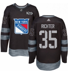 Mens Adidas New York Rangers 35 Mike Richter Authentic Black 1917 2017 100th Anniversary NHL Jersey 