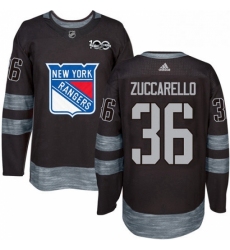 Mens Adidas New York Rangers 36 Mats Zuccarello Premier Black 1917 2017 100th Anniversary NHL Jersey 