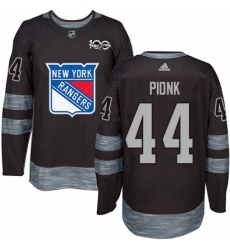 Mens Adidas New York Rangers 44 Neal Pionk Black 1917 2017 100th Anniversary Stitched NHL Jersey 