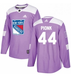 Mens Adidas New York Rangers 44 Neal Pionk Purple Authentic Fights Cancer Stitched NHL Jersey 