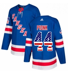 Mens Adidas New York Rangers 44 Neal Pionk Royal Blue Home Authentic USA Flag Stitched NHL Jersey 