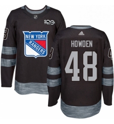 Mens Adidas New York Rangers 48 Brett Howden Authentic Black 1917 2017 100th Anniversary NHL Jersey 
