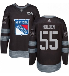 Mens Adidas New York Rangers 55 Nick Holden Authentic Black 1917 2017 100th Anniversary NHL Jersey 