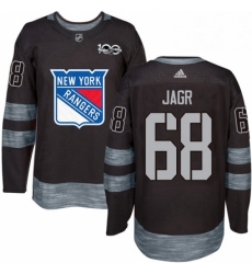 Mens Adidas New York Rangers 68 Jaromir Jagr Authentic Black 1917 2017 100th Anniversary NHL Jersey 