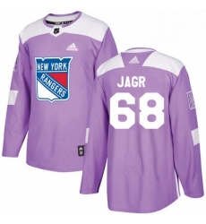 Mens Adidas New York Rangers 68 Jaromir Jagr Authentic Purple Fights Cancer Practice NHL Jersey 