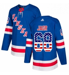 Mens Adidas New York Rangers 68 Jaromir Jagr Authentic Royal Blue USA Flag Fashion NHL Jersey 