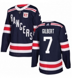 Mens Adidas New York Rangers 7 Rod Gilbert Authentic Navy Blue 2018 Winter Classic NHL Jersey 