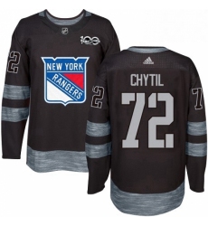 Mens Adidas New York Rangers 72 Filip Chytil Authentic Black 1917 2017 100th Anniversary NHL Jersey 