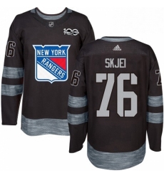 Mens Adidas New York Rangers 76 Brady Skjei Authentic Black 1917 2017 100th Anniversary NHL Jersey 