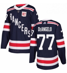 Mens Adidas New York Rangers 77 Anthony DeAngelo Authentic Navy Blue 2018 Winter Classic NHL Jersey 