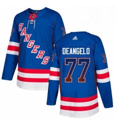Mens Adidas New York Rangers 77 Anthony DeAngelo Authentic Royal Blue Drift Fashion NHL Jersey 