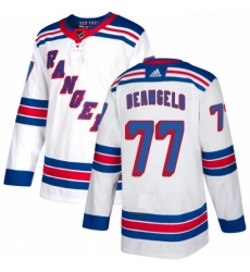 Mens Adidas New York Rangers 77 Anthony DeAngelo Authentic White Away NHL Jersey 