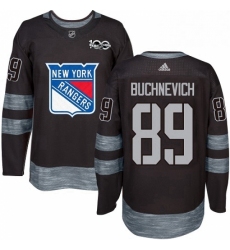 Mens Adidas New York Rangers 89 Pavel Buchnevich Authentic Black 1917 2017 100th Anniversary NHL Jersey 
