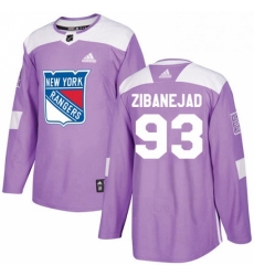 Mens Adidas New York Rangers 93 Mika Zibanejad Authentic Purple Fights Cancer Practice NHL Jersey 