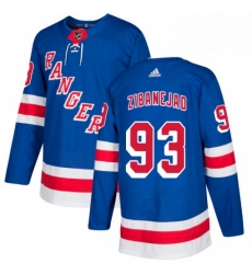 Mens Adidas New York Rangers 93 Mika Zibanejad Authentic Royal Blue Home NHL Jersey 